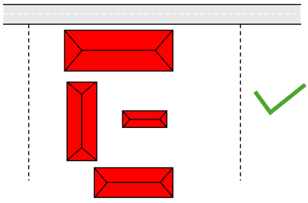 Koncept illustration over korrekt bygningsplacerings prioritering.